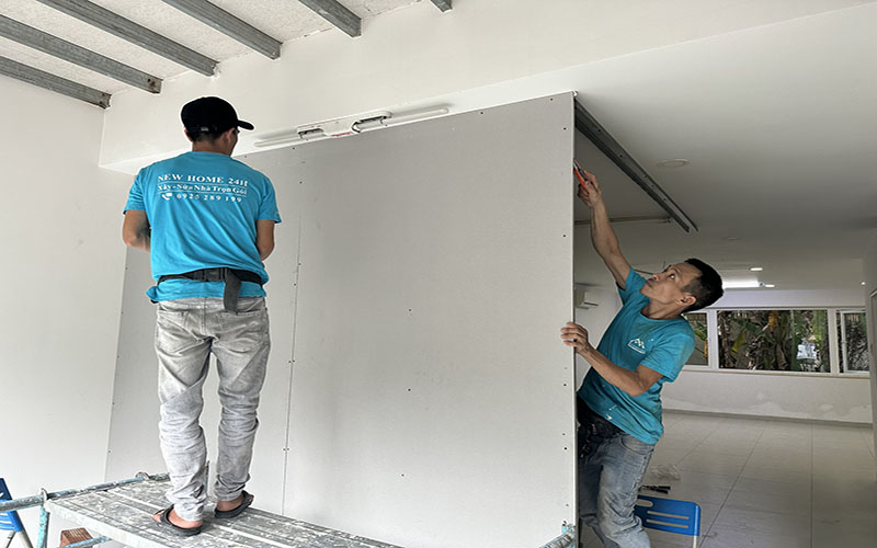 Đơn vị thi công vách thạch cao 2 mặt uy tín